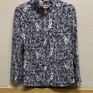 Lilly Pulitzer Navy and White Floral Top